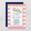 Search for blue white and gold baby shower invitations Modern