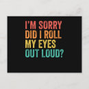 Search for eye roll postcards Sarcastic