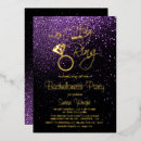 Search for purple hen party invitations Glitter