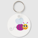 Search for cartoon bee round key rings Illustration