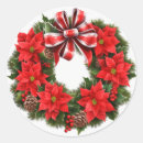 Search for poinsettia wreath stickers Red