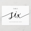 Search for table number 6 weddings Typography