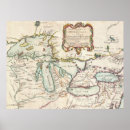 Search for vintage canada map posters Great lakes