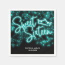 Search for glow in the dark napkins Girls 16th birthday