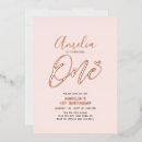 Search for rose gold 1st birthday invitations Cute