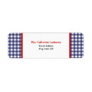 Search for red white check return address labels Gingham