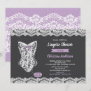 Search for purple lingerie shower invitations Lace