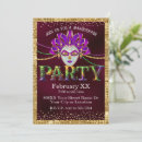 Search for burgundy masquerade party invitations Mardi gras