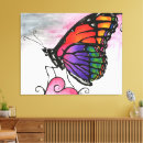 Search for rainbow butterfly canvas prints Colourful