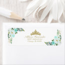 Search for teal floral return address labels Girly