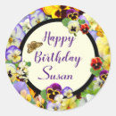 Search for flower happy birthday stickers Pansies