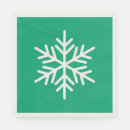 Search for green christmas party napkins Snowflake