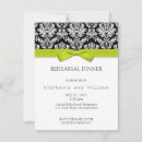 Search for damask rehearsal dinner invitations Green