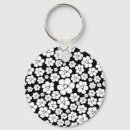 Search for flower on black key rings Modern