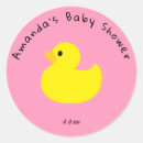 Search for yellow duck baby shower stickers Pink
