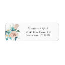 Search for teal floral return address labels Modern