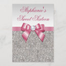 Search for pink and silver sweet 16 invitations Teen girl