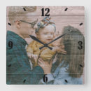 Search for wood plank clocks Family photo  keepsake