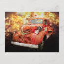 Search for vintage fire trucks postcards Old