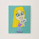 Search for girl and dog puzzles Cute