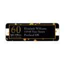 Search for 60 return address labels Black and gold