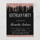 Search for rose gold and black invitations 50th