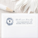Search for navy blue cross return address labels Modern