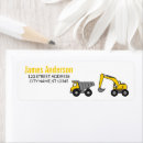 Search for construction birthday return address labels Excavator