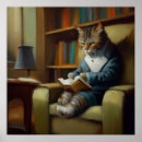 Search for cat reading book posters Whimsical