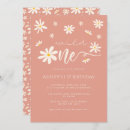 Search for peach 1st birthday invitations Floral