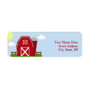 Search for red barn return address labels Birthday party
