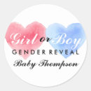 Search for gender reveal party supplies stickers Watercolor