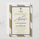 Search for vintage beach wedding invitations Navy blue