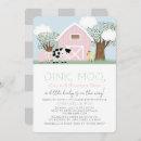 Search for barnyard animals baby shower invitations Pink
