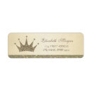 Search for gold crown return address labels Tiara