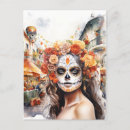 Search for day of the dead woman postcards Sugar skull