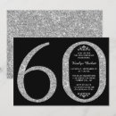 Search for black and silver 60th birthday invitations Modern