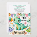 Search for dinosaur 1st birthday invitations Cute dinosaurs