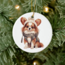 Search for papillon christmas tree decorations Puppy