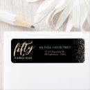 Search for 50th birthday return address labels Gold glitter