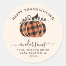 Search for orange address stickers Thanksgiving