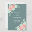Search for teal rose wedding invitations Botanical