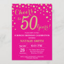 Search for pink gold 50th birthday invitations Cheers to 50 years