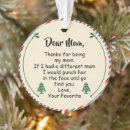 Search for funny mom christmas tree decorations Mother