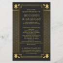 Search for art deco wedding programs Black and gold