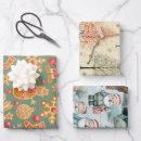 Search for vintage santa claus wrapping paper Green