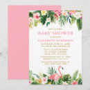 Search for watercolor flamingo baby shower invitations Greenery