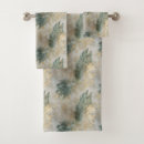 Search for green leaves bath towels Gold