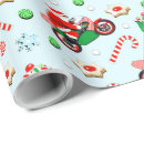 Search for motorcycle christmas wrapping paper Santa claus