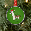 Search for funny llama christmas tree decorations Alpaca
